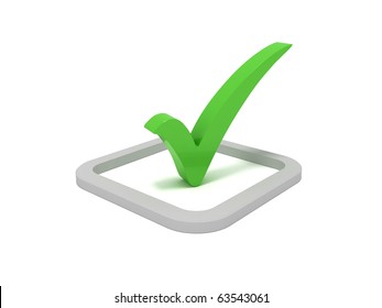 3D Green Check Mark Sign