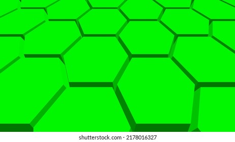 3D Green Hex Background Pattern