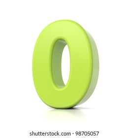 3D Green Number Collection - 0