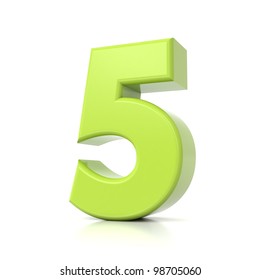 3D Green Number Collection - 5