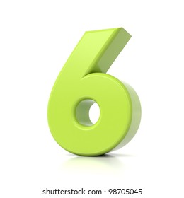 3D Green Number Collection - 6