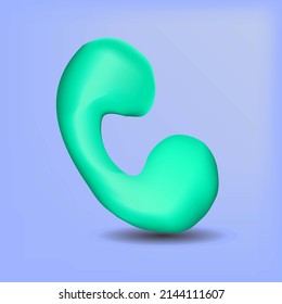 3d Green Phone Icon Purple Background Stock Illustration 2144111607