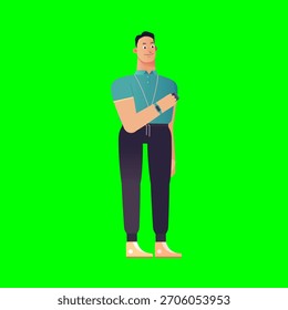 3D green screen trainer using phone. Perfect for business, tutorial, fitness coaching, mobile communication, and professional digital assets.
