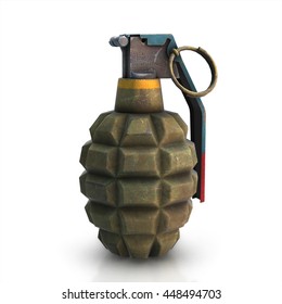 3d grenade on white background