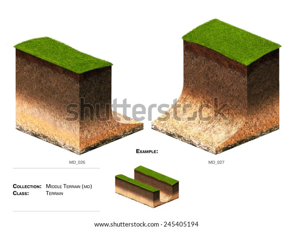 3d Ground Block Landscape Modelling Stock Illustration 245405194 ...