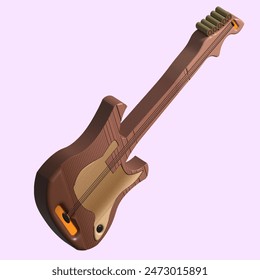 3D Guitar. A guitar is a stringed musical instrument that is played by plucking or strumming the strings with fingers or a pick. - Powered by Shutterstock