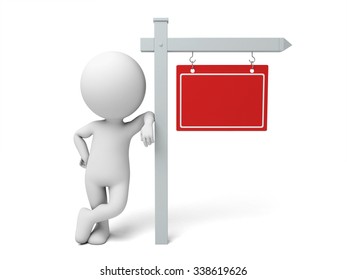 The 3d guy and a road sign