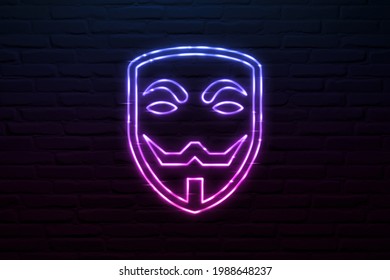 
3D Hacktivism Icon Neon Style