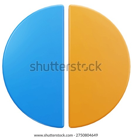 3D Half Division Pie Chart