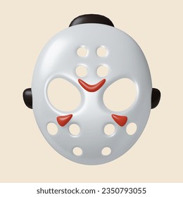 3d Halloween mask icon. Traditional element of décor for Halloween. icon isolated on gray background. 3d rendering illustration. Clipping path.. - Powered by Shutterstock