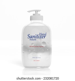 3D Hand Sanitizer Pump Plastic Bottle Isolated On White