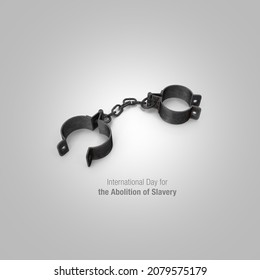 3d handcuff represent  International Day for the Abolition of Slavery