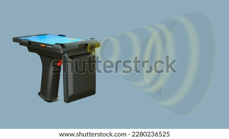3D Handheld UHF RFID Scanner or RFID Gun scanner. 3d render.