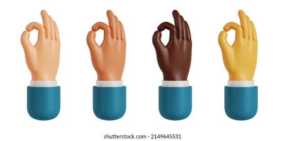 3d Hands Okay Gesture Collection