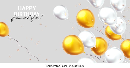 3d Happy Birthday Illustration Realistic Golden Stock Illustration ...