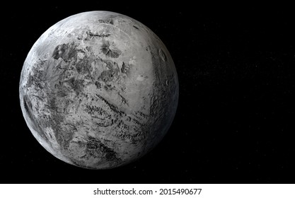 3D Haumea Planet Rendering Space View