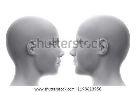 Similar – Man and woman face each other