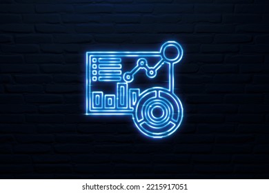 3D Health Dashboard Icon Neon Sign