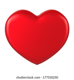 3D Heart Shape On A Plain Background 