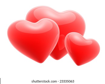 3d hearts