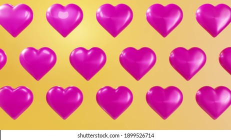 3d Hearts Pattern. Hearts Pattern Effects. Social Love Heart Icon. Valentine's Day Concept