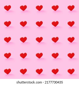3D Hearts For Web Design. Heart-shaped Wallpaper That Represents Love. Illustration On The Wedding Anniversary. Congratulation Symbol. 3D Heart Pattern. Illustration Bender3D. Mini Heart Background.