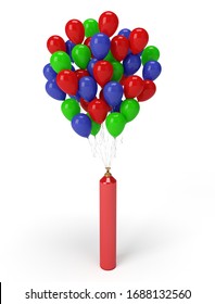 3D Helium Ballon With Helium Red Cylinder