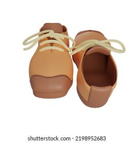 3D Hiking Shoes Icon Illustration Render