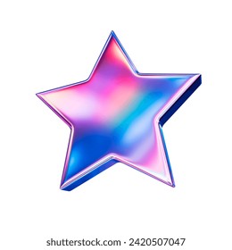 3d holographic neon star on isolated background. 3d rendering illustration. - Powered by Shutterstock