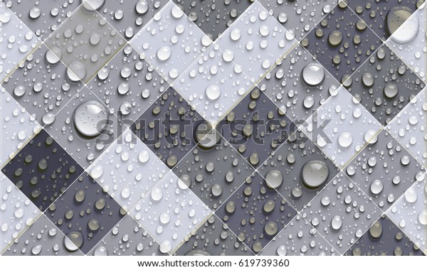 3D home decorative water drop wall tiles design background for building,