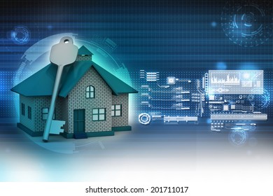 3d Home  with key