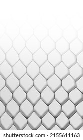 3D Honeycomb Mosaic, White Background. Geometric Mesh Cell Structure. Abstract White Background With Hexagon Grid.