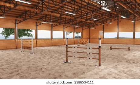 3d Horse Riding Farm Barn Rendering - Powered by Shutterstock