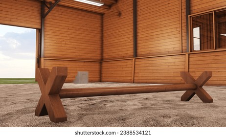 3d Horse Riding Farm Barn Rendering - Powered by Shutterstock