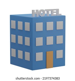 3D Hotel Icon Illustration Render