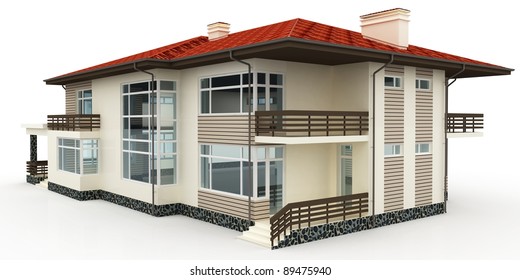 3d House Generic Rendered On White Stock Illustration 89475940 ...