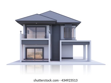 3d House Isolated Modern