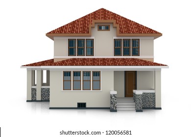 3d House Isolated On White Rendered Generic