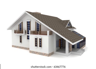 3d House Isolated On White Rendered Generic