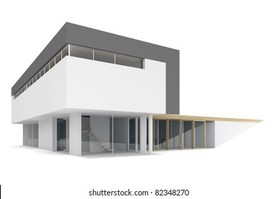 3d house on a white background.