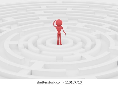 3D Human confusing in the maze.