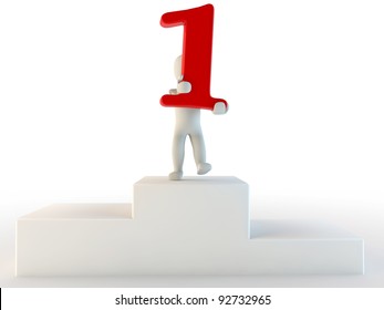 3d human first place, 3d render isolated on white