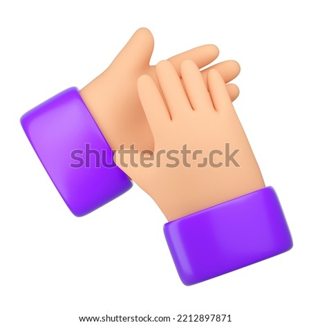 3d Human hands clapping and applause. Business succes, teamwork, agreement and ovation concept. High quality isolated render