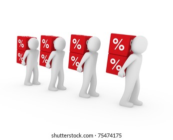 3d human red sale cube success percent business - Powered by Shutterstock