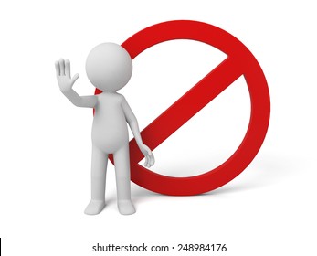 3d Human Red Stop Sign On Stock Illustration 248984176 | Shutterstock