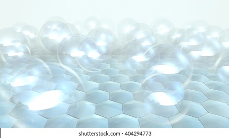 3d Human Skin Closeup With Water Drop