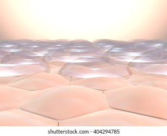 3d Human Skin Closeup With Water Drop