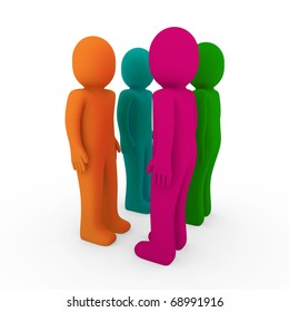 3d Human Team Green Pink Orange Stock Illustration 68991916 | Shutterstock