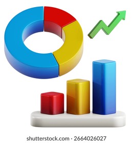3D Icon of Analytics Chart. Efficient scheduling and planning icons to organize tasks, manage time, and boost productivity with visually clear, modern design.