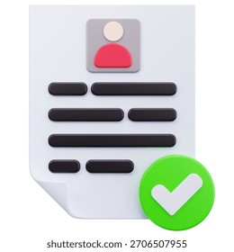 3D Icon Approved Profile Document